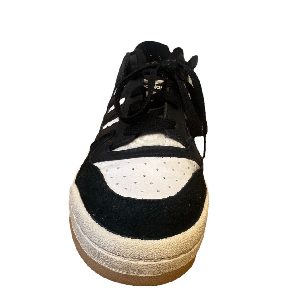 Adidas Forum Low Shoe Black White Casual Sneakers Lace Up Youth Size 5 Boys - Picture 9 of 15